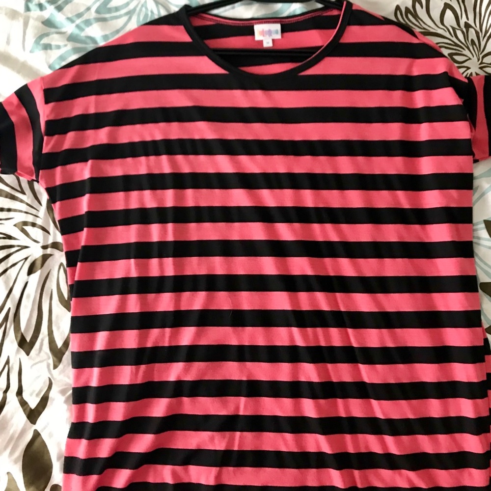 Pink & Black Striped  Lularoe Irma